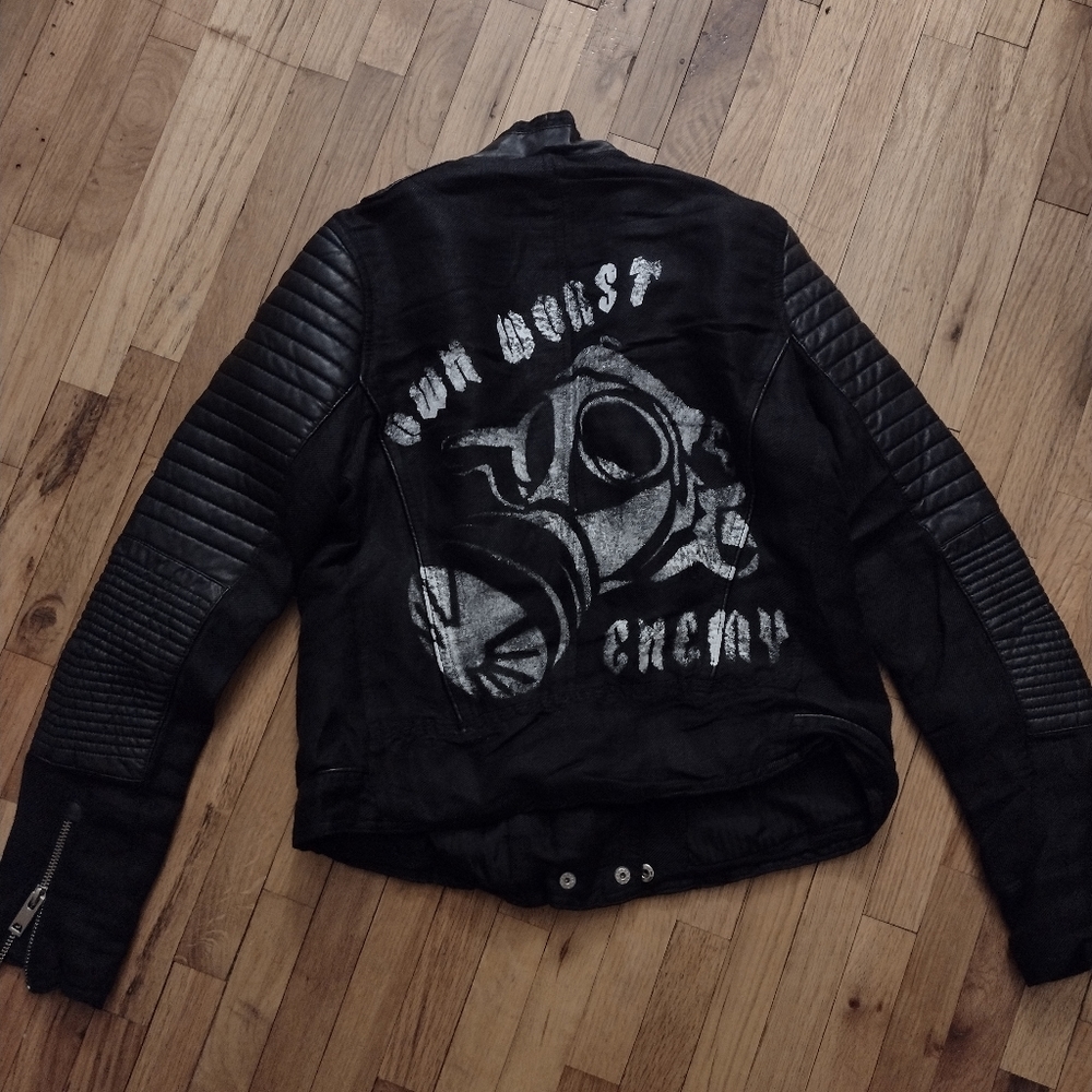 Custom "OWN WORST ENEMY" BLANK NYC Moto Upcycle Jacket